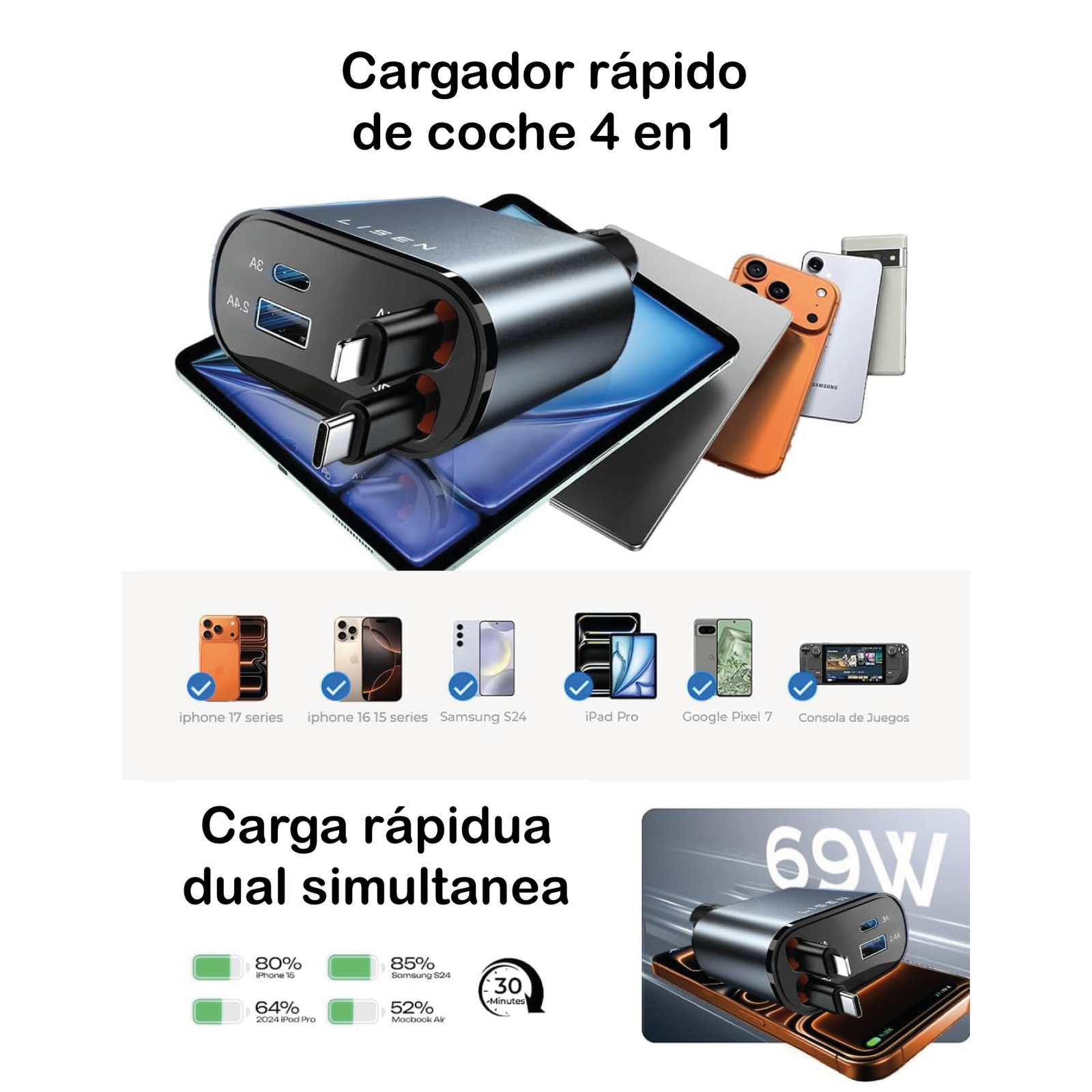Cargador para automóvil de carga rápida - Imagen 2